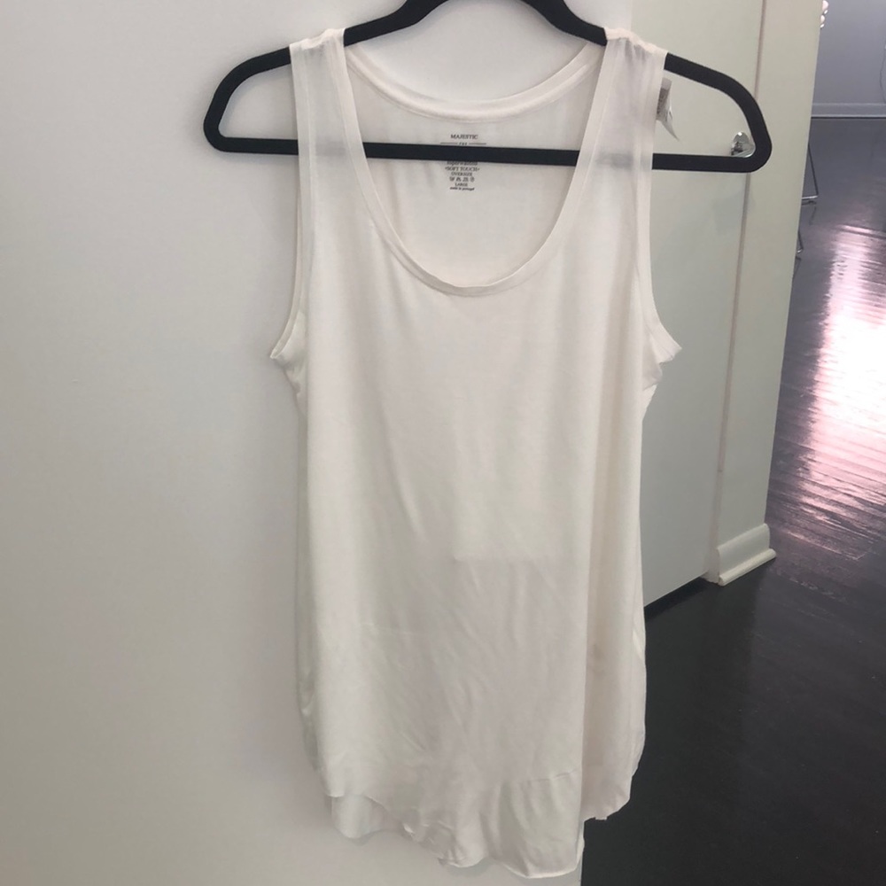 NWT Majestic maternity tank top, white, size L